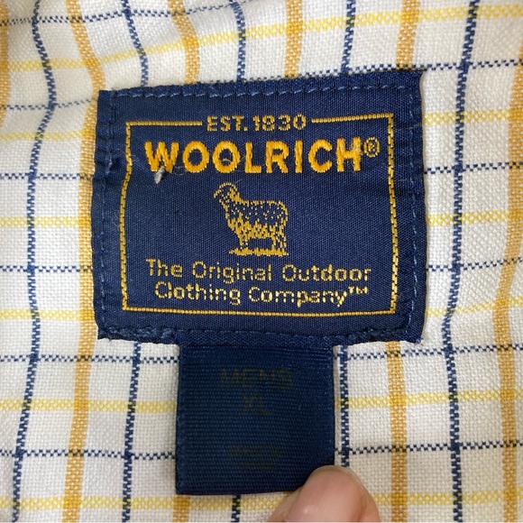 Woolrich Chamois Flannel Shirt Mens XL Beige 100% Cotton Plaid Western 6064 - Picture 16 of 16